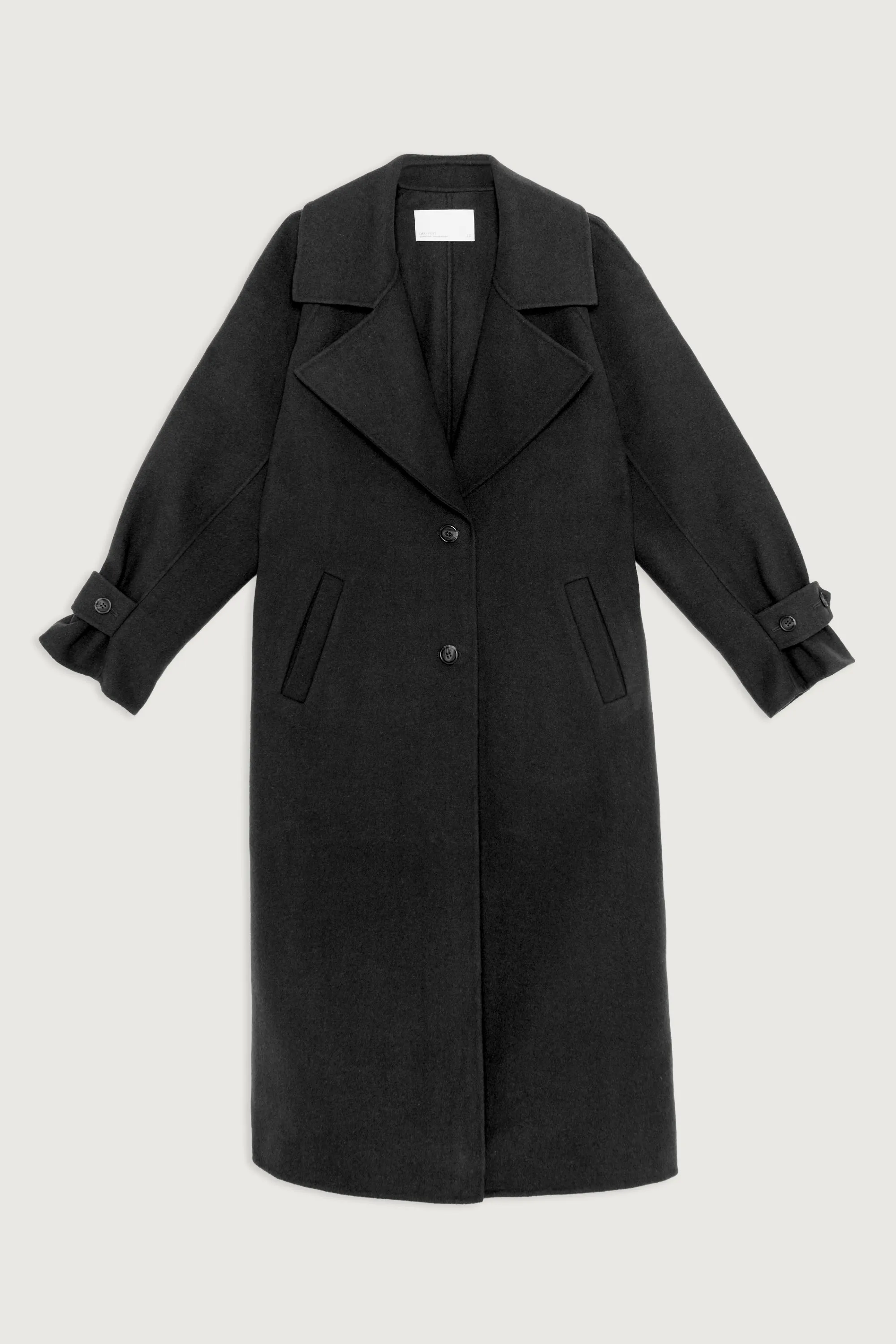 OVERSIZED BELTED WOOL BLEND COAT