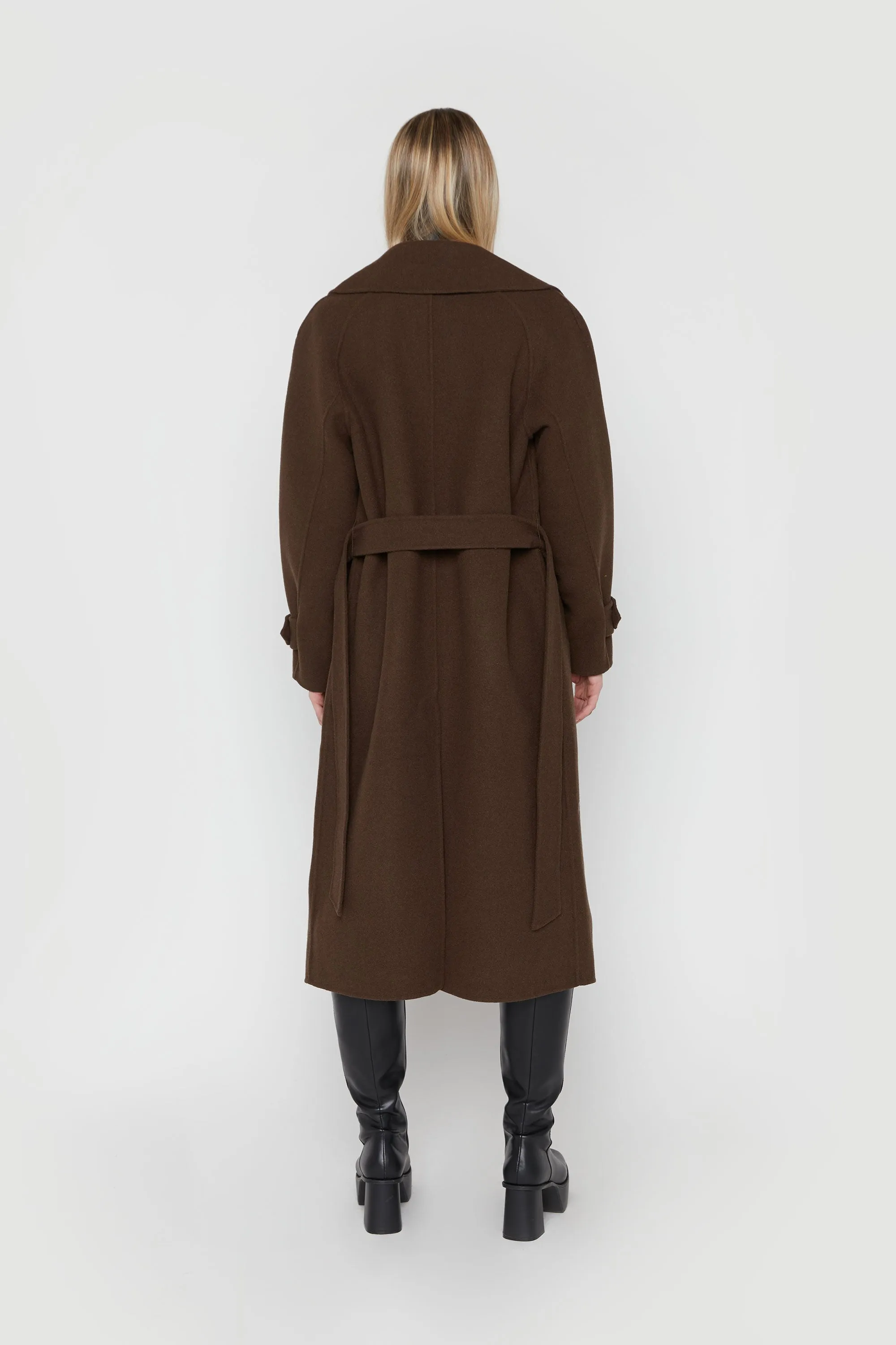 OVERSIZED BELTED WOOL BLEND COAT