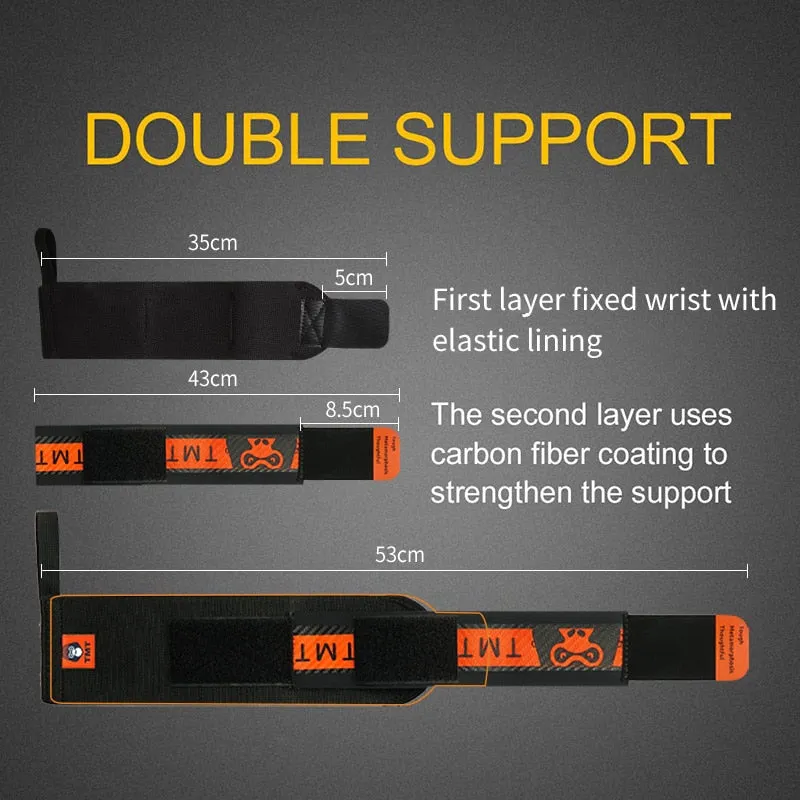TMT 2PCS Limited Edition Wrist Brace Wrap Support Strap Wristband Bandage for Gym Weight Dumbbell Fitness Training Carpal Tunnel