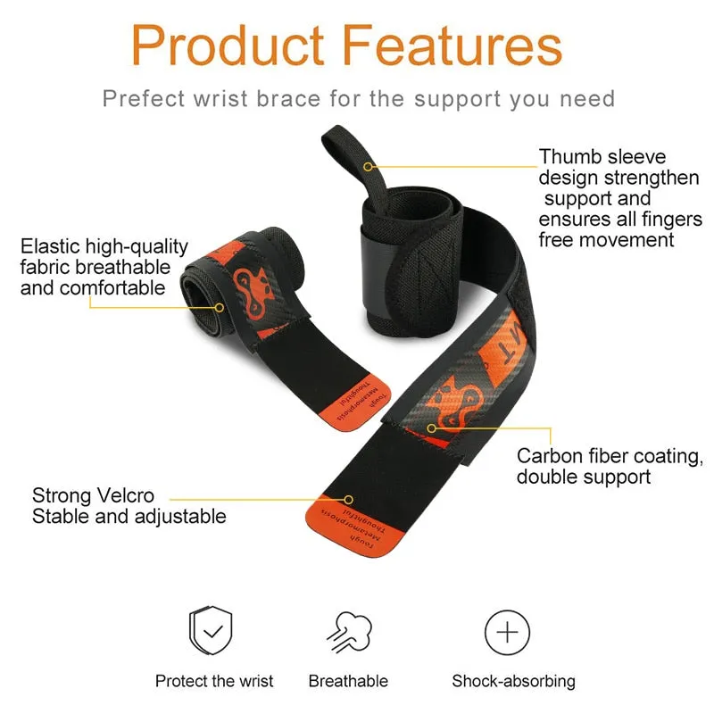 TMT 2PCS Limited Edition Wrist Brace Wrap Support Strap Wristband Bandage for Gym Weight Dumbbell Fitness Training Carpal Tunnel