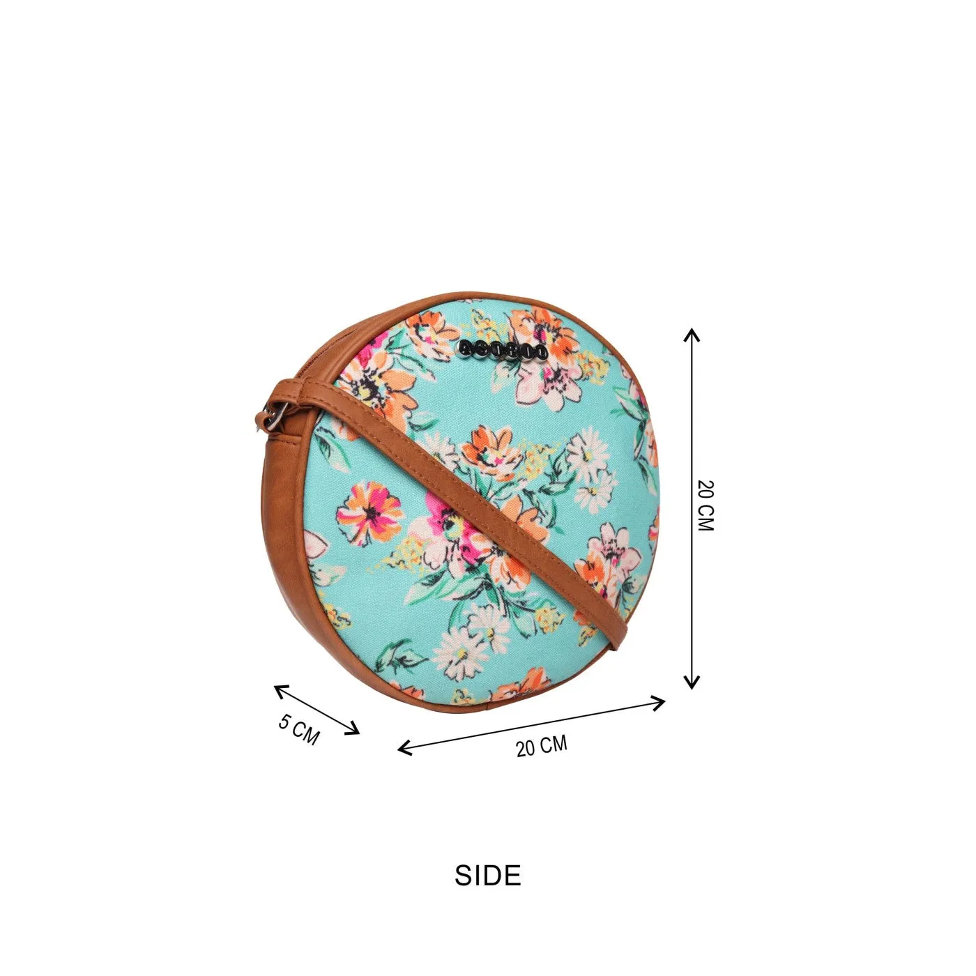 Womens Multi Color Flower Print Womens Sling Bag Medium Size