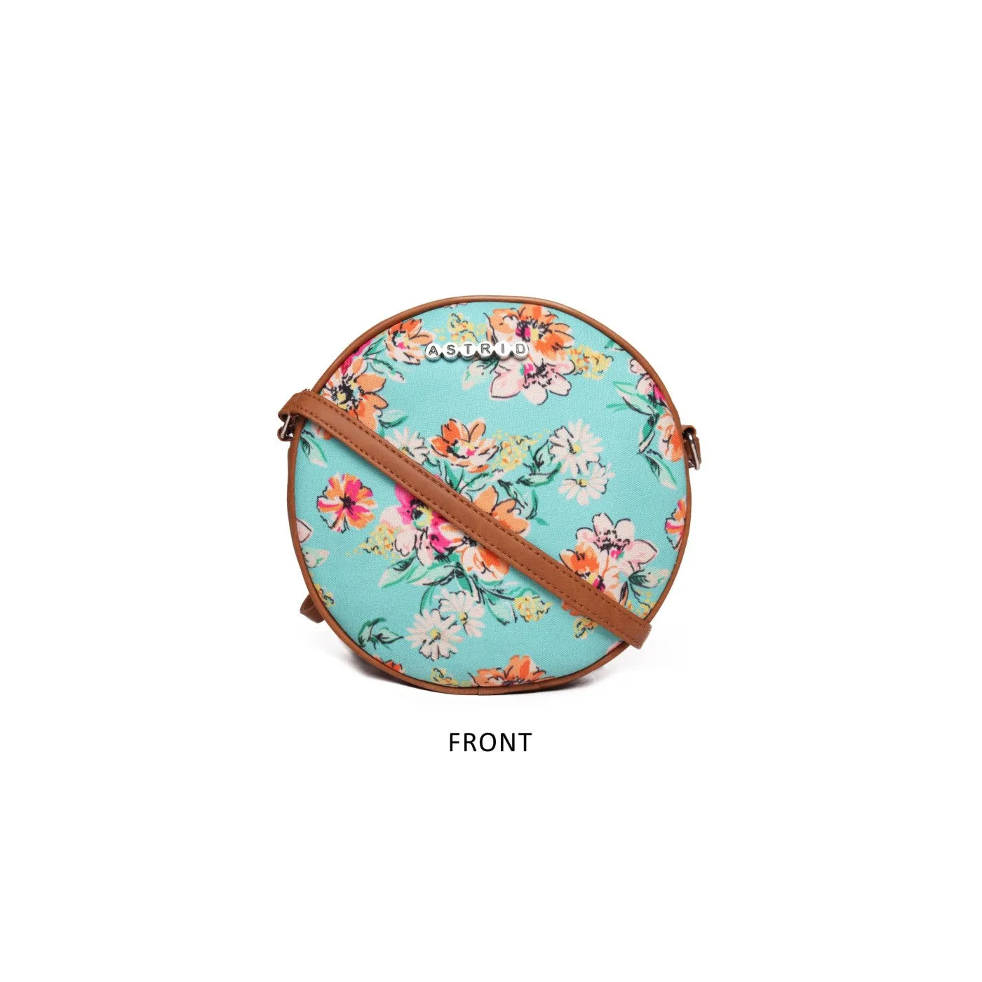 Womens Multi Color Flower Print Womens Sling Bag Medium Size
